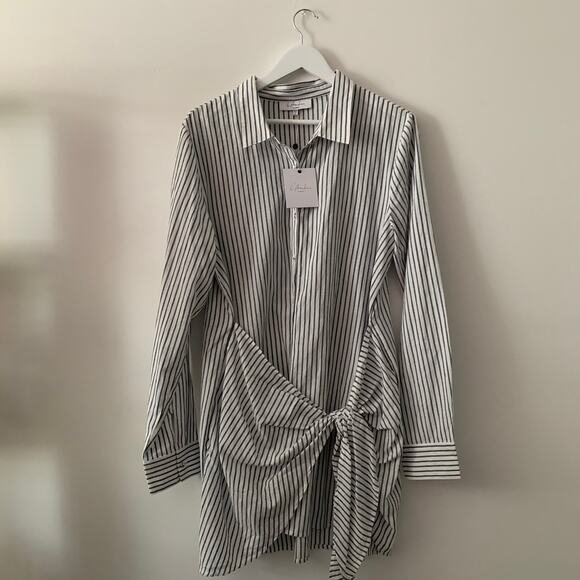 L' Academie Dresses & Skirts - L' Academie Pinstripe Shirt Dress Size XL NWT